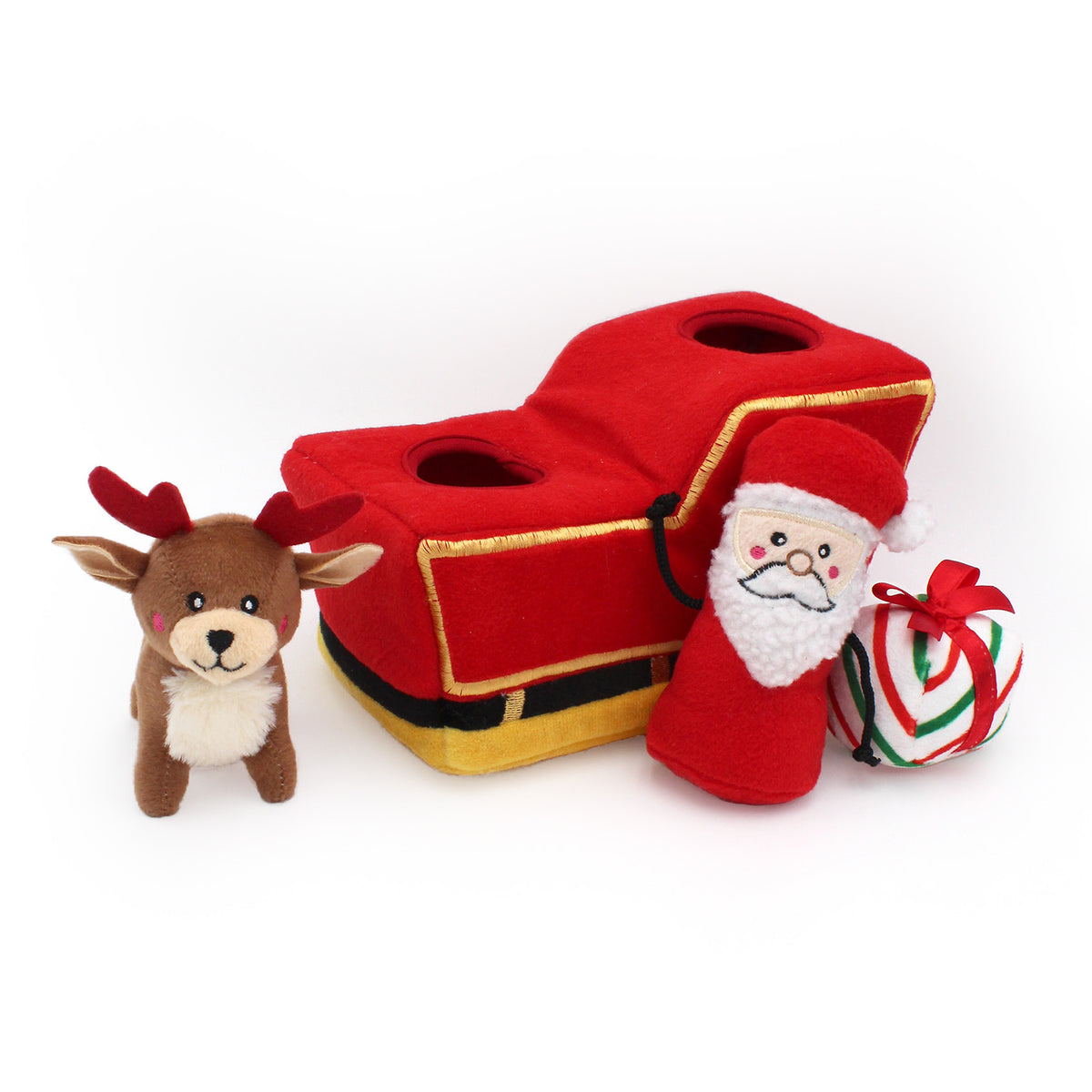 Santas Sleigh burrow seen from above with the toys tucked in