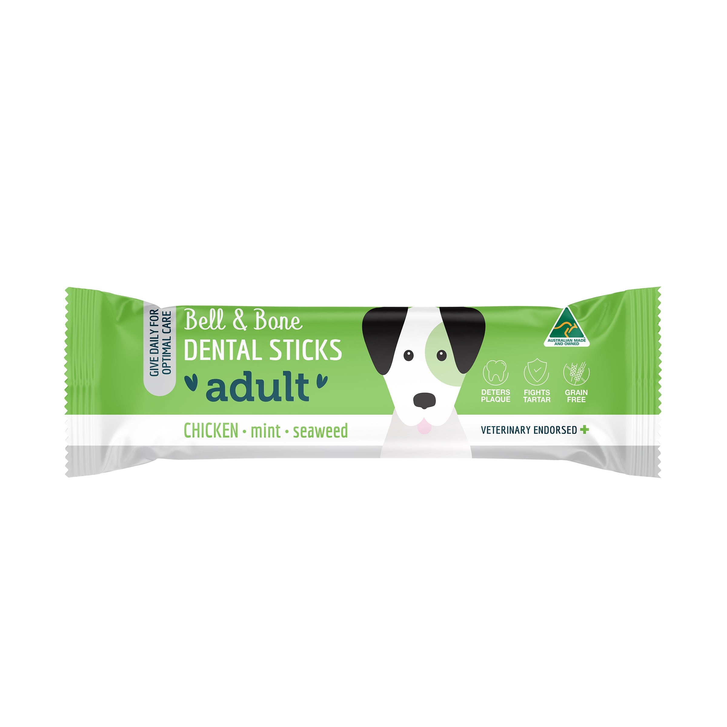 Bell and Bone Dental Sticks for Adult Dogs - Chicken, Mint & Seaweed