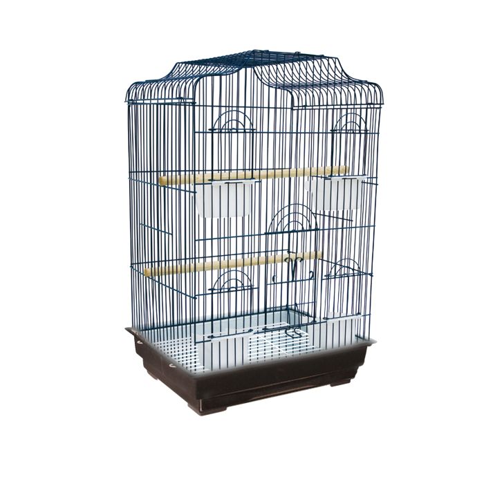 Birdie Arch Top Cage in black, curved arch roof on a 47 x 36 x 69cm frame