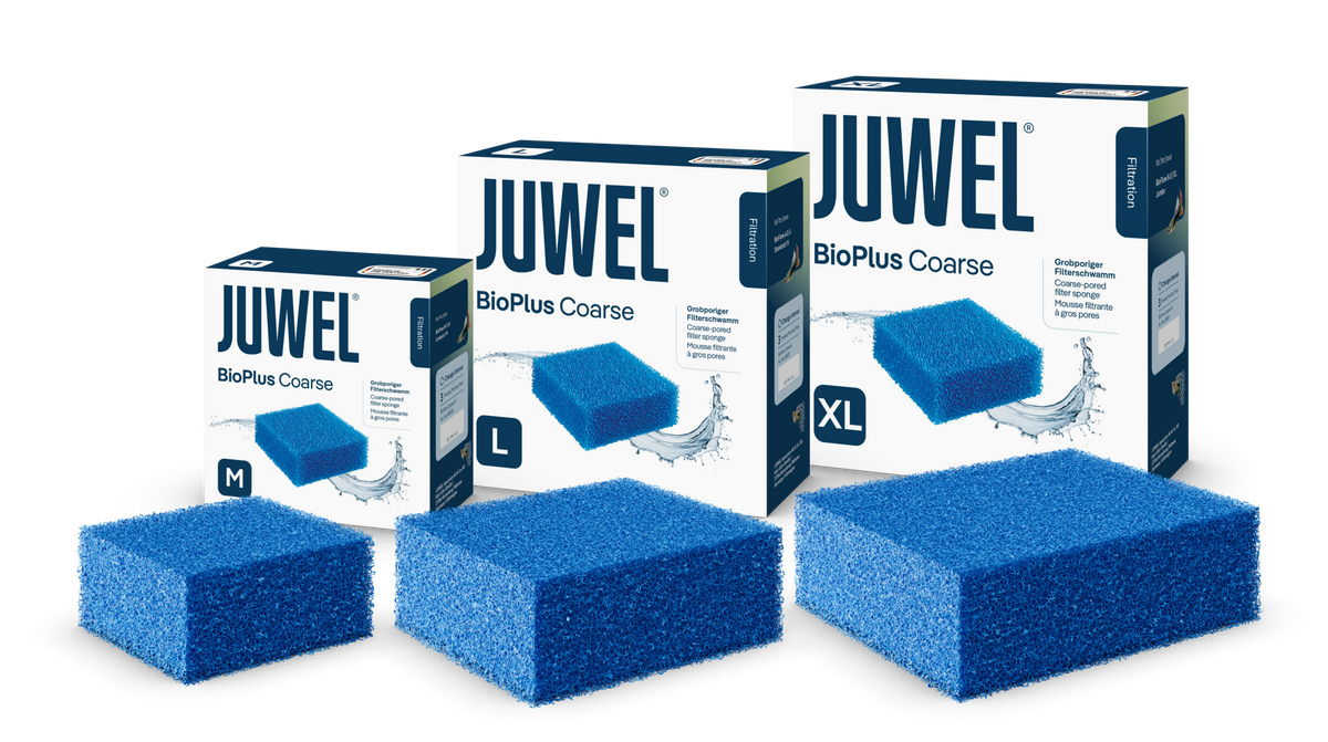 Juwel bioPlus coarse blue filter sponge in Medium, Large and XLarge packs