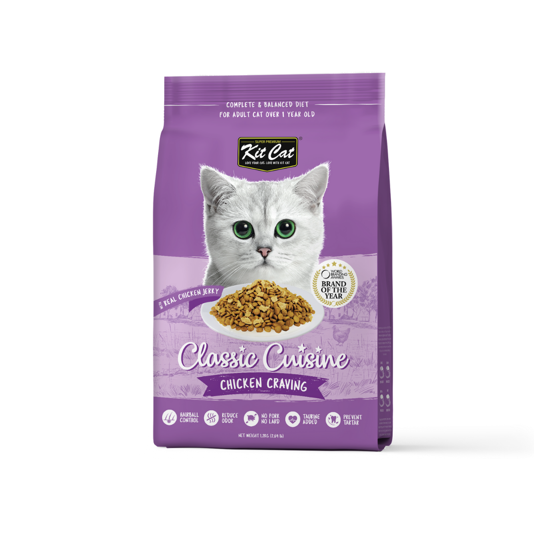 Kit Cat Premium Dry Cat Food Chicken Cuisine pack front