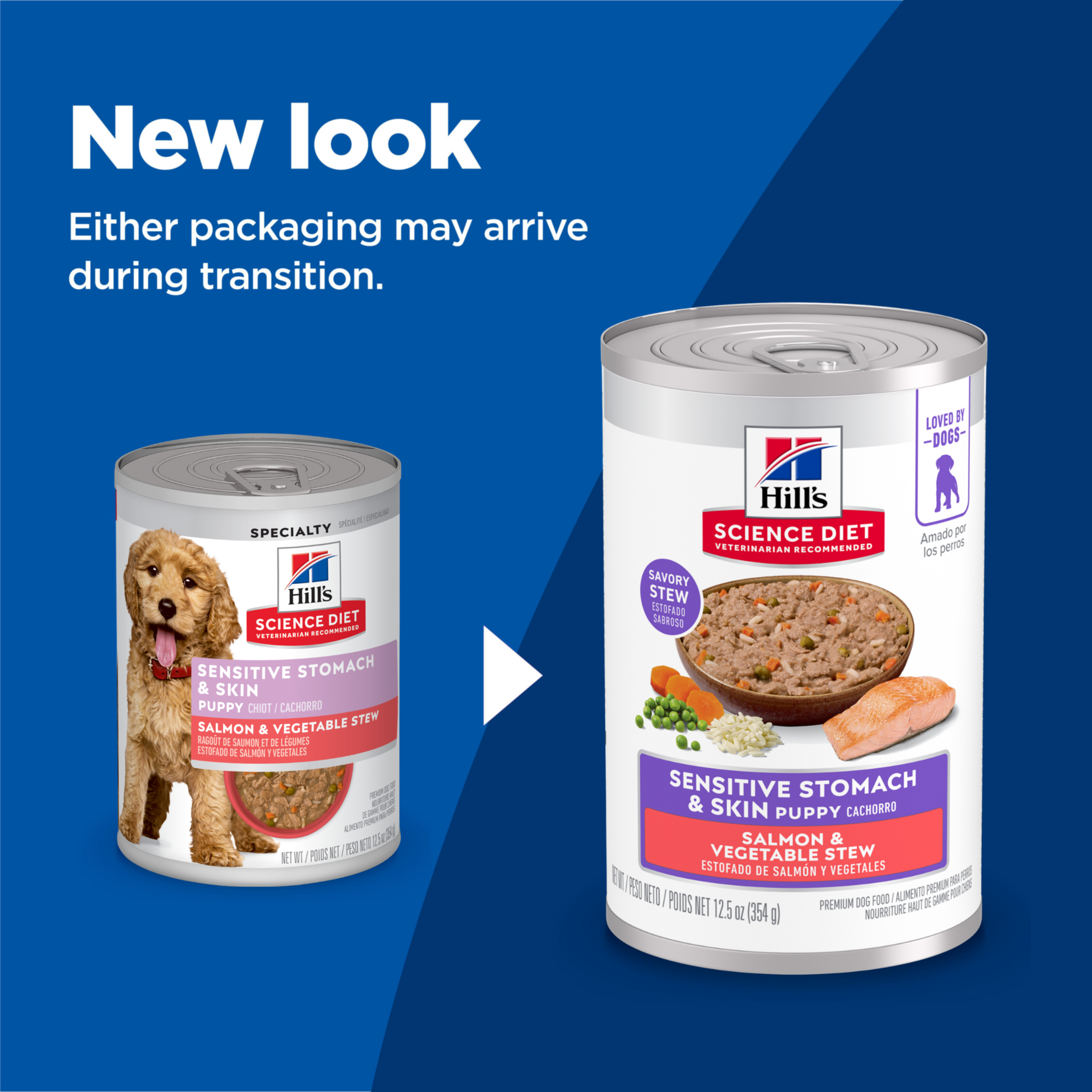 Hill's Science Diet Puppy Sensitive Stomach & Skin Salmon & Vegetable Stew product detail 1