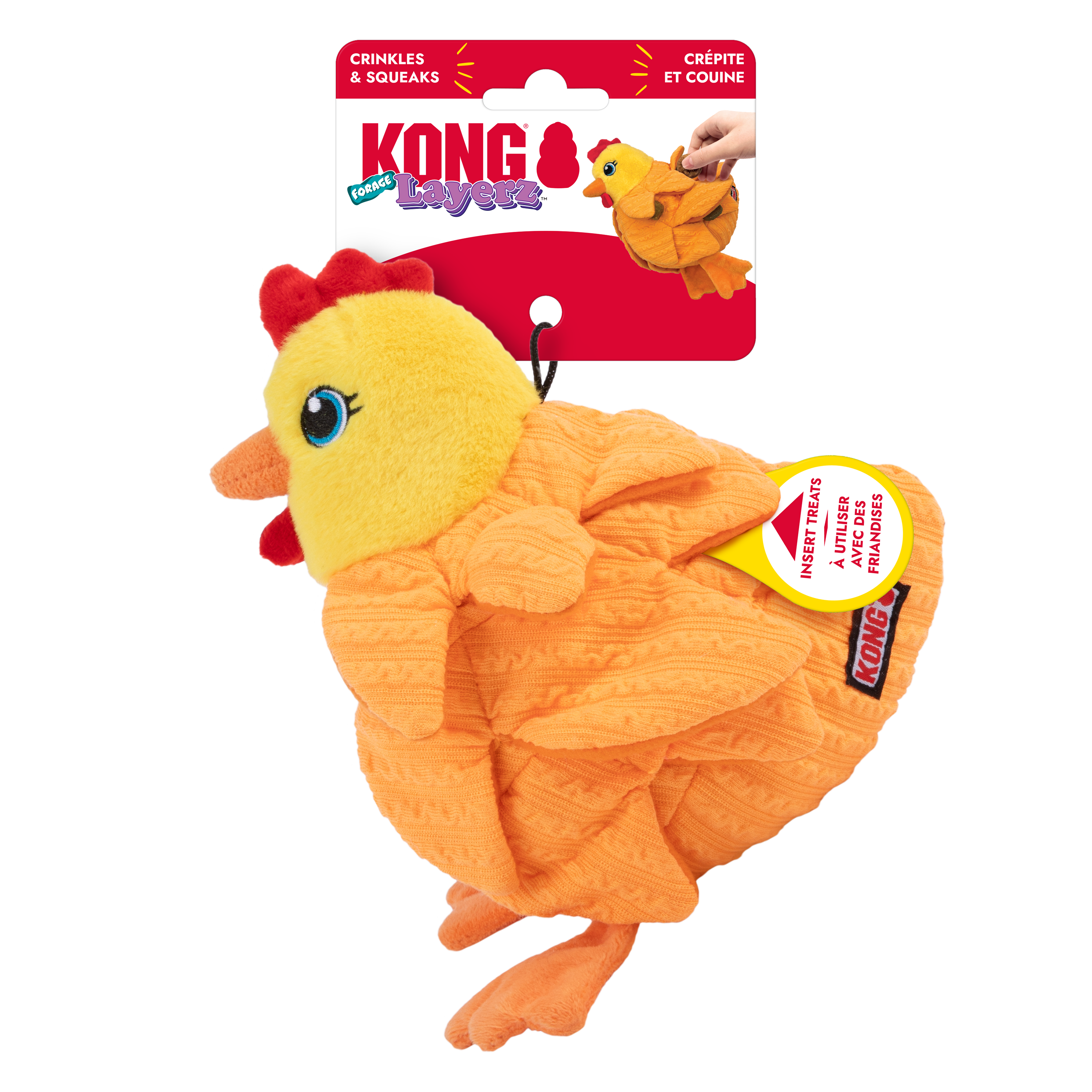 KONG Dog Toys Layerz Forage Hen in retail packaging