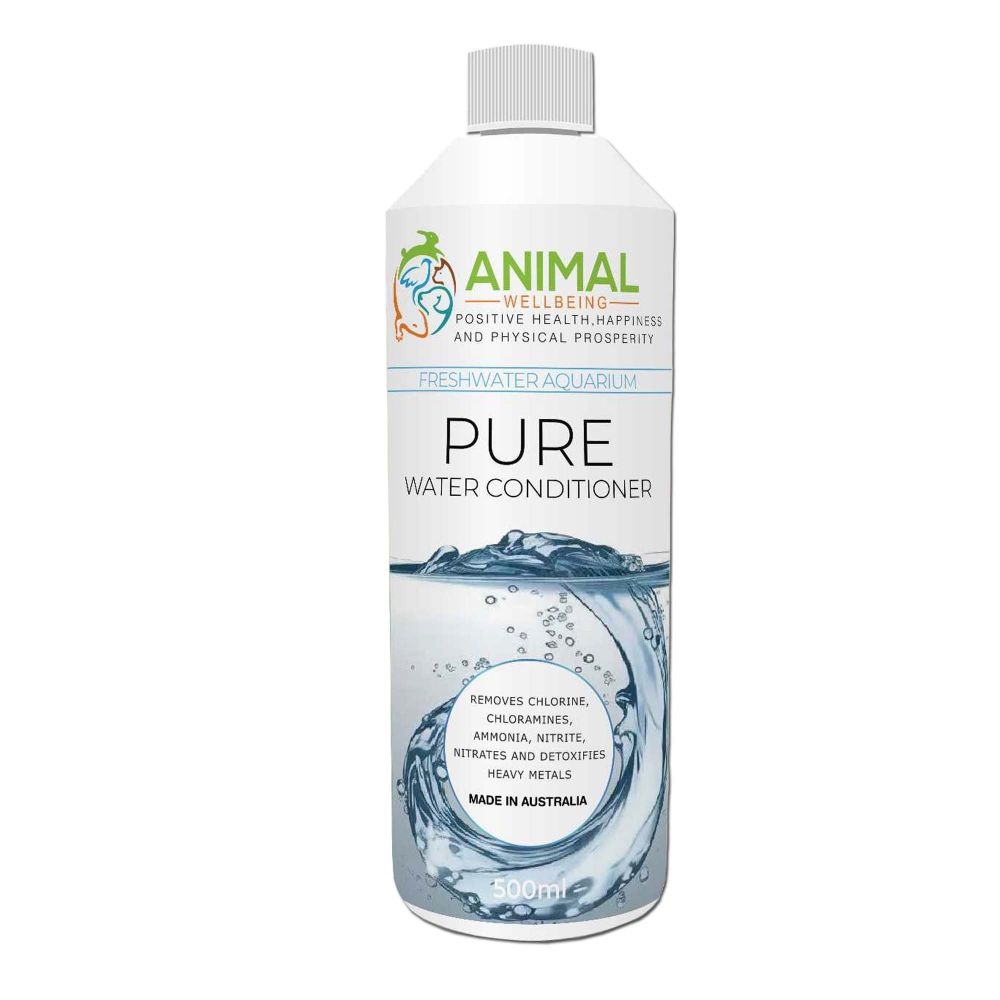 Animal Wellbeing Pure Aquarium Water Conditioner 500ml bottle | PeekAPaw Pet Supplies