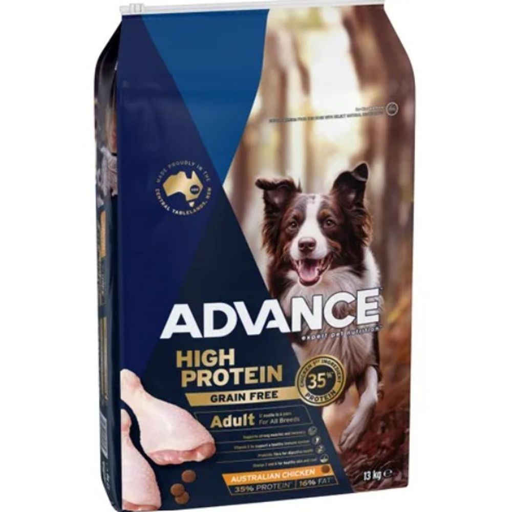 ADVANCE High Protein Grain Free Adult Dry Dog Food Chicken - 13kg | PeekAPaw Pet Supplies