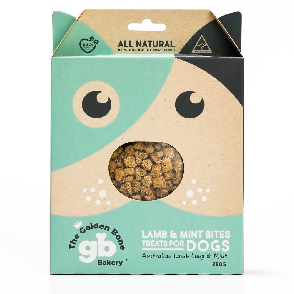 The Golden Bone Bakery Lamb & Mint Superfood Dog Treat Bites - 280g