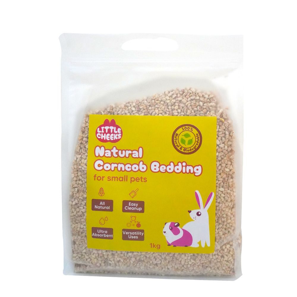 Little Cheeks Natural Corncob Bedding 1kg bag, front of pack