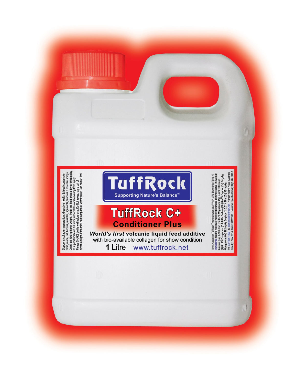 TuffRock Conditioner Plus horse coat and hoof liquid, front of pack