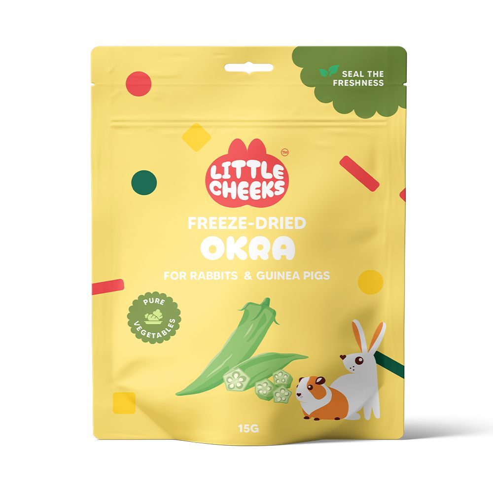 Little Cheeks Freeze Dried Okra 15g pouch, front of pack