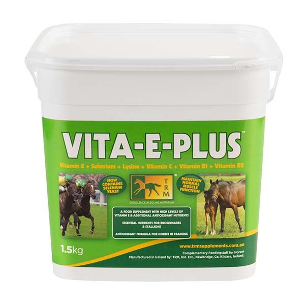 TRM Vita-E Plus vitamin E antioxidant supplement for horses, 1.5kg tub
