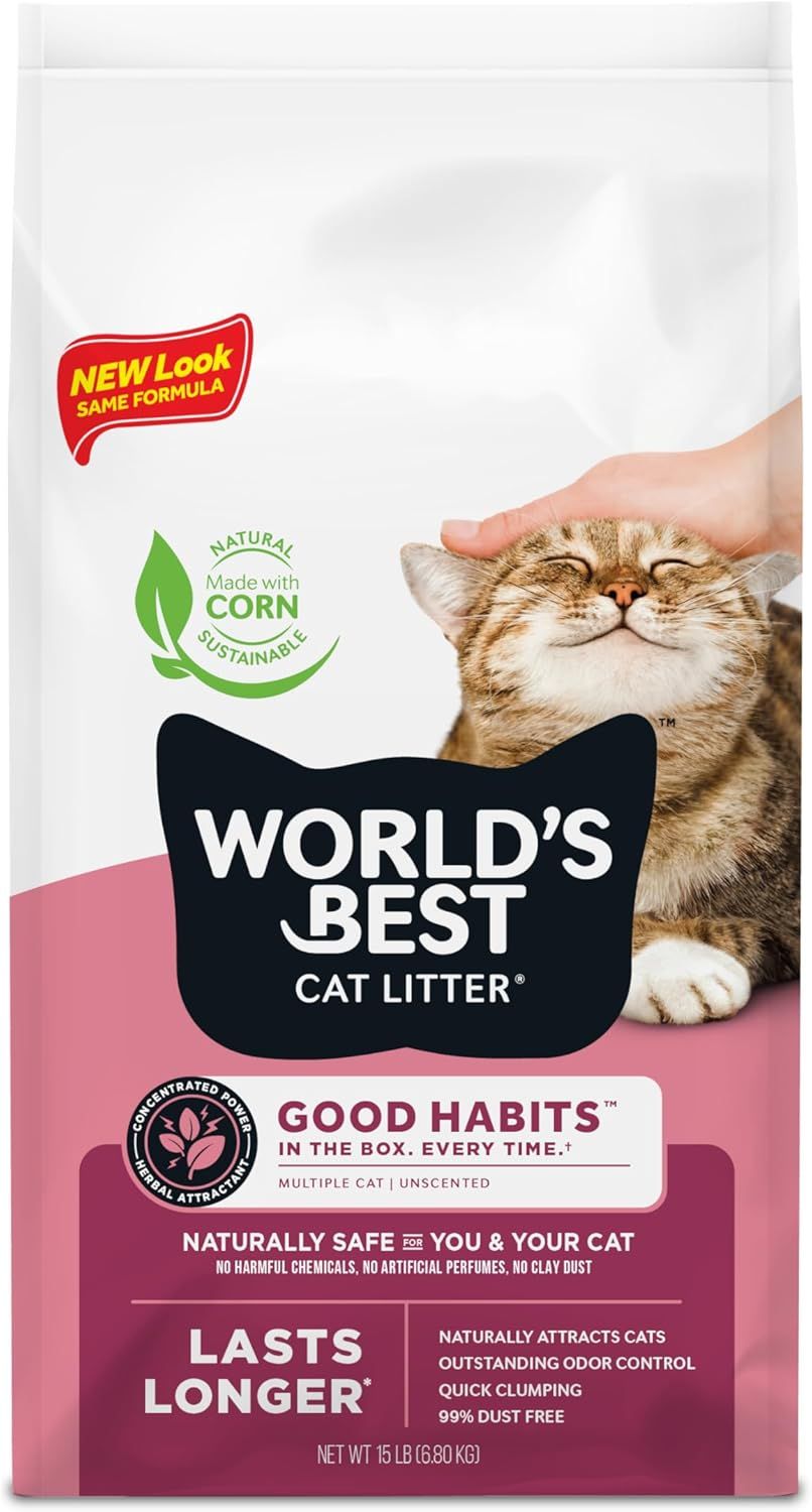 World's Best Cat Litter Original Unscented clumping corn litter