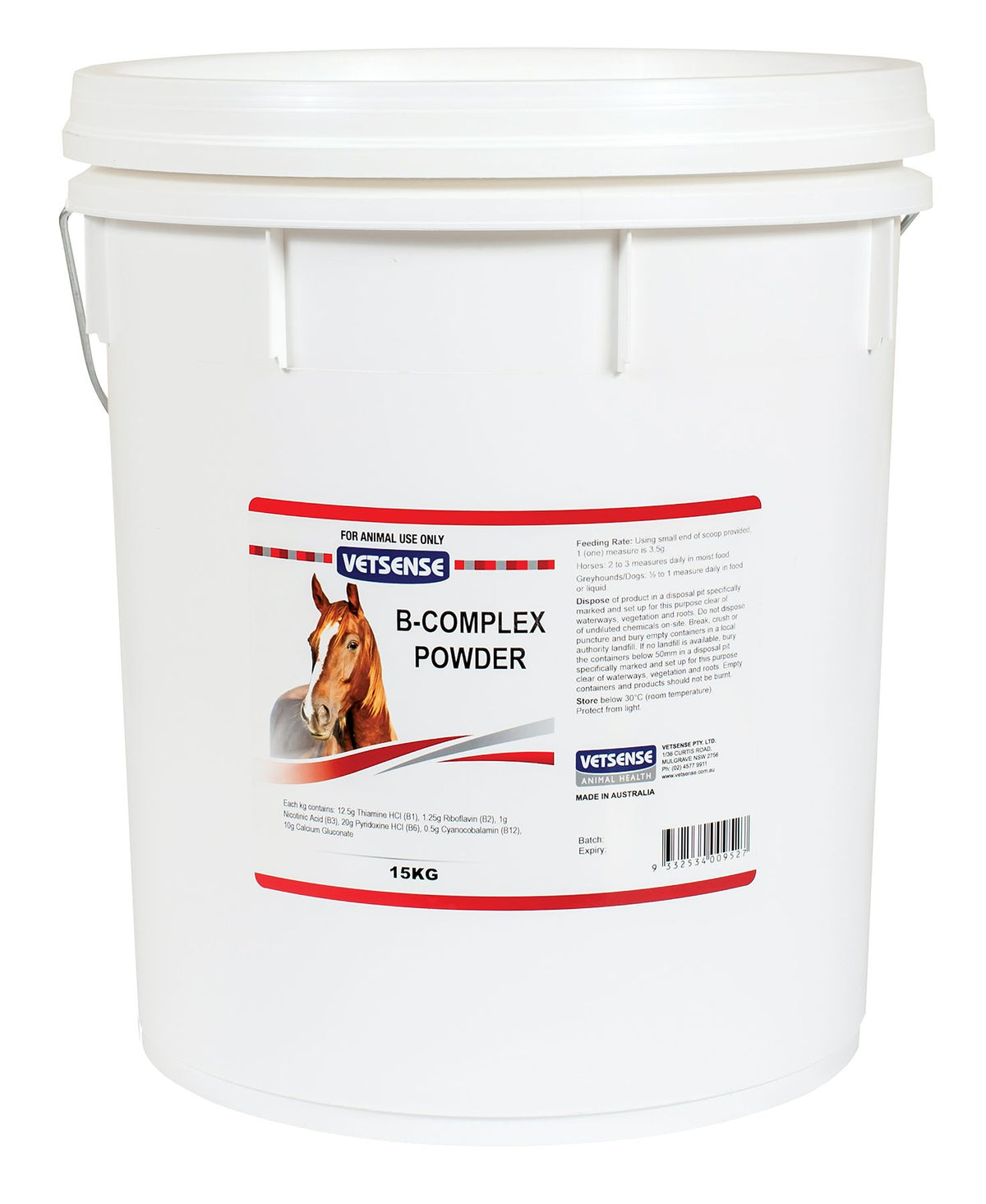 Vetsense Vitamin B Complex Powder for Horses 15kg pack