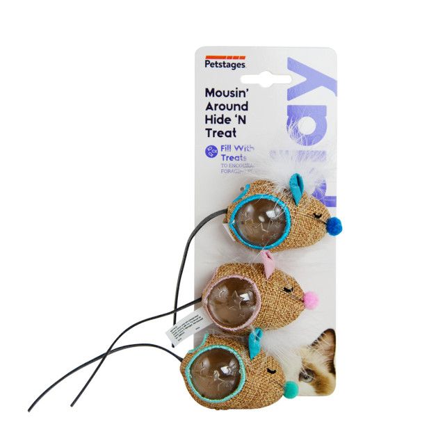 Petstages Mousin Around Hide N Treat cat toy 3 pack