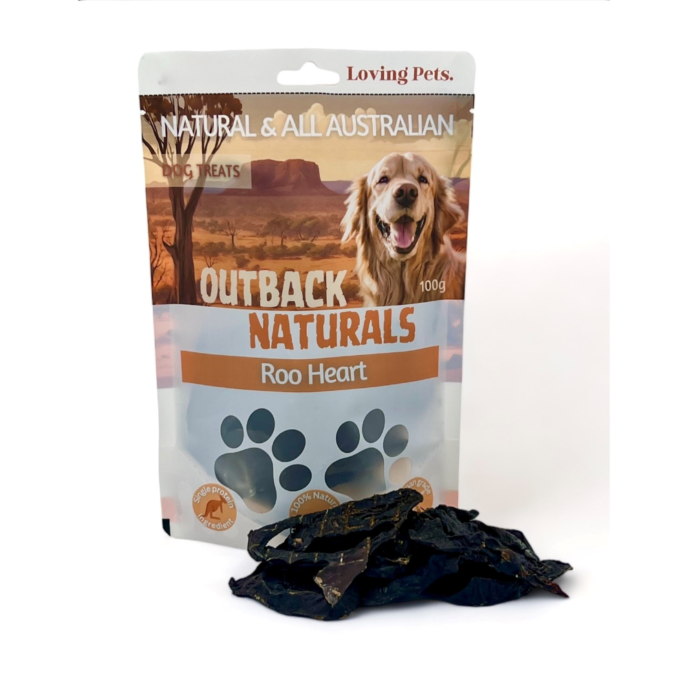 Loving Pets Roo Heart Dog Treats - 100g | PeekAPaw Pet Supplies