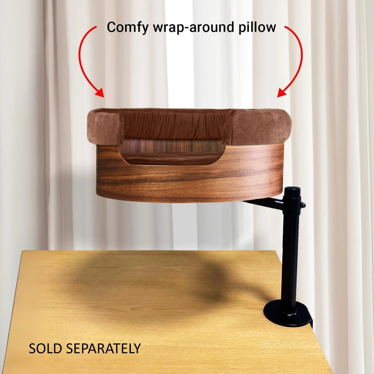 Desk Nest wrap-around pillow in coffee