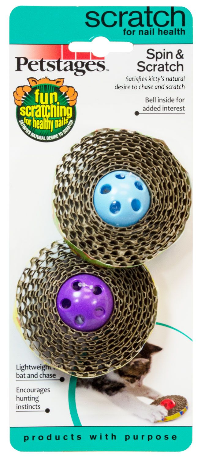 Petstages Spin and Scratch cat toy 2 pack