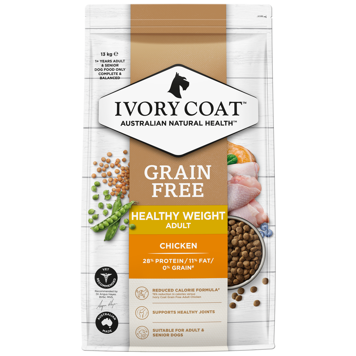 Ivory Coat Healthy Weight Chicken dry dog food 13kg bag