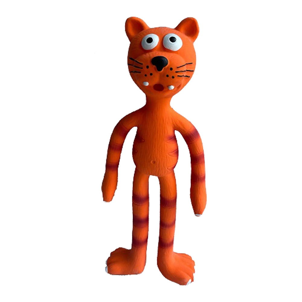 Paw Play latex cat-shaped squeaky toy for cats and dogs