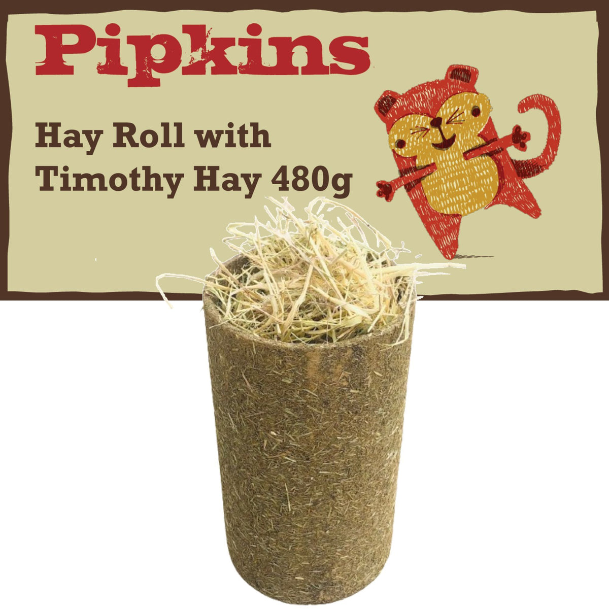Pipkins Small Pet Hay Roll Medium timothy hay tunnel treat