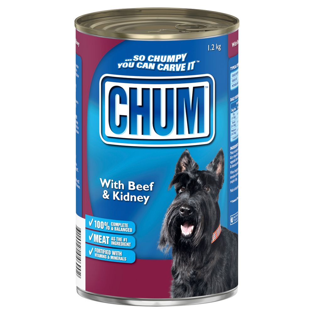 Chum with Beef & Kidney Wet Dog Food 1.2kg