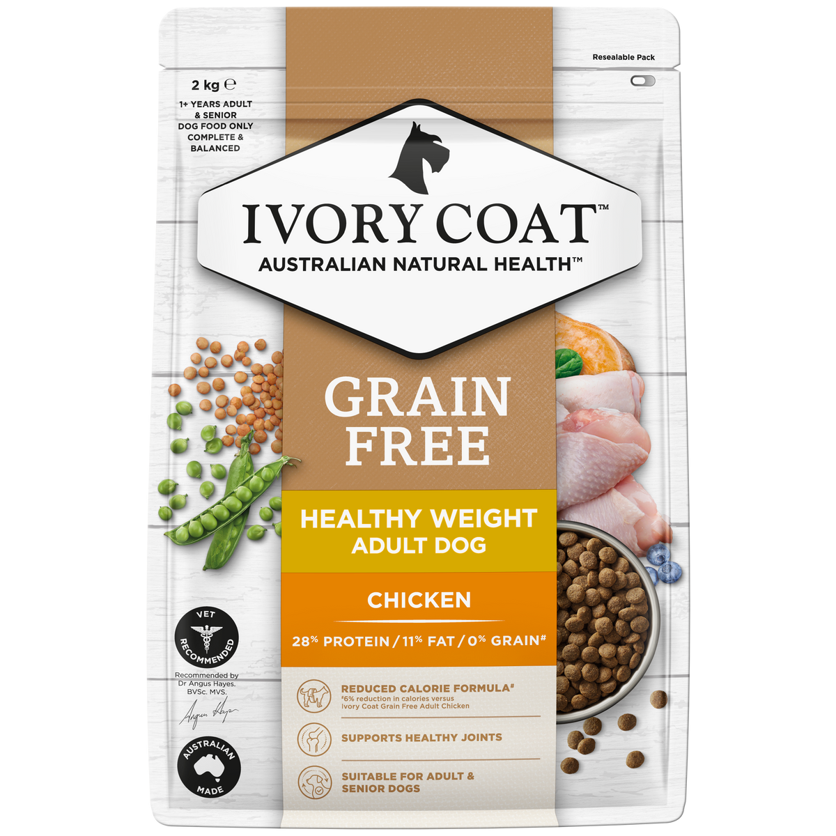 Ivory Coat Healthy Weight Chicken dry dog food 2kg bag