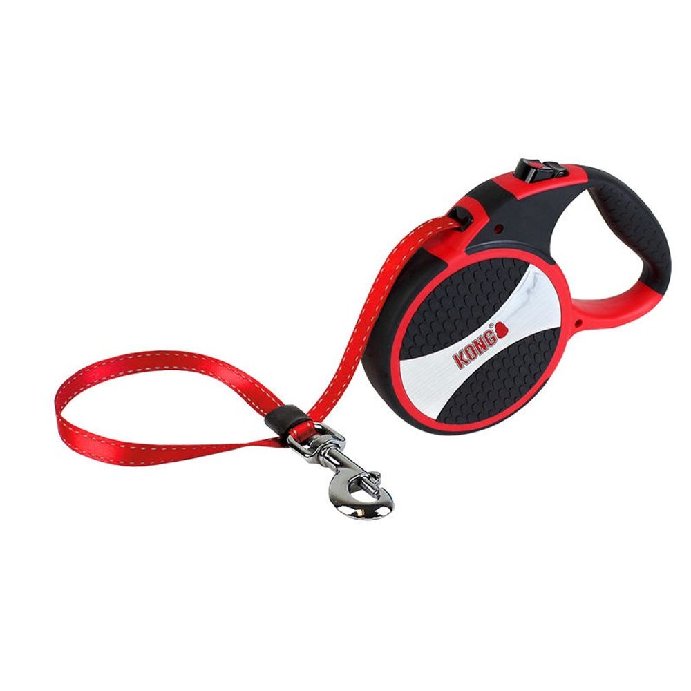 KONG Dog Explore Retractable Leash - Large Red | PeekAPaw Pet Supplies
