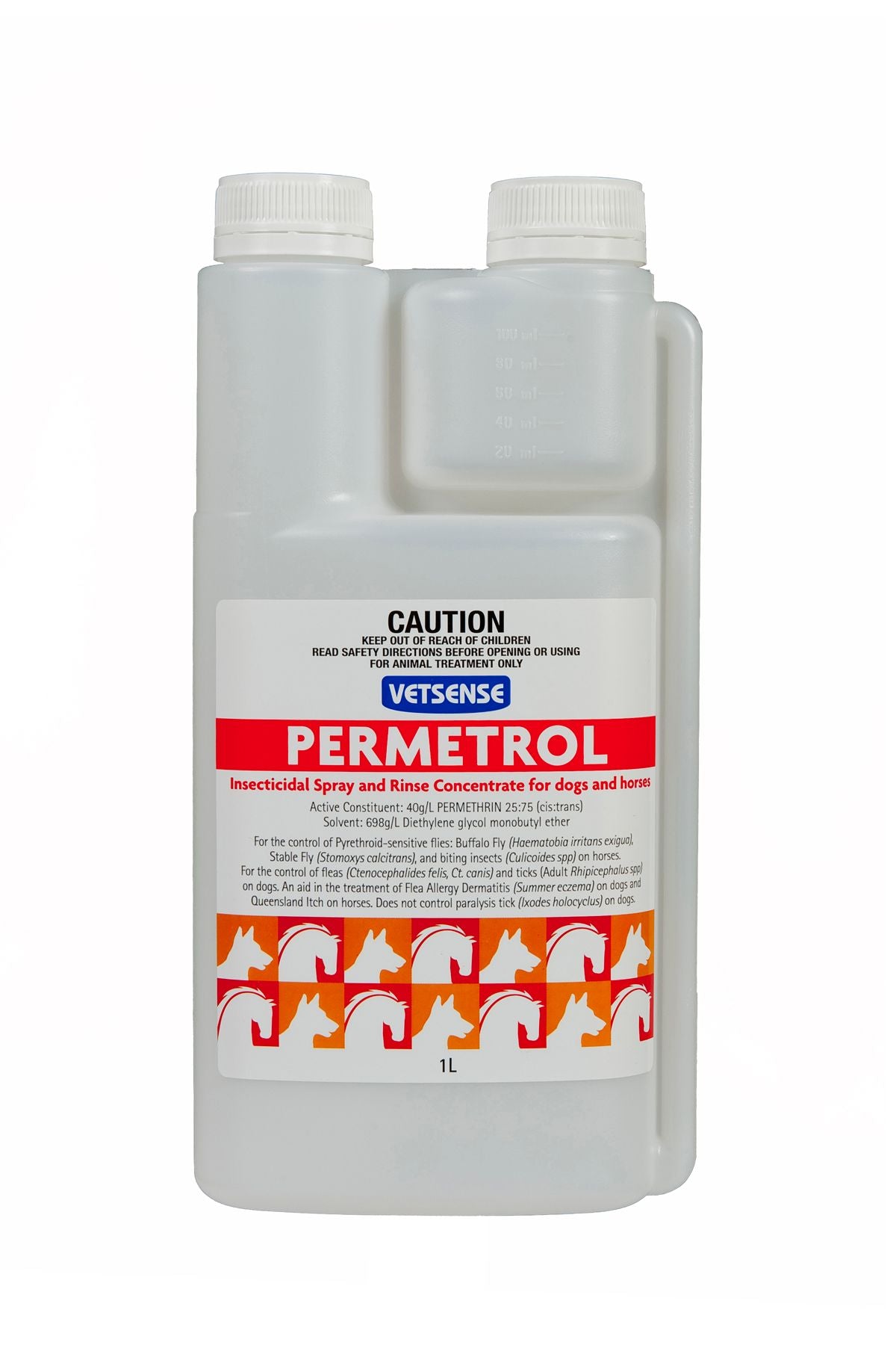 Vetsense Permetrol Insecticidal Spray Concentrate for Dogs & Horses 1L pack