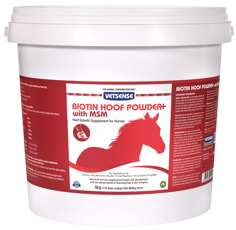 Vetsense Biotin Hoof Powder+ with MSM for Horses 4kg pack