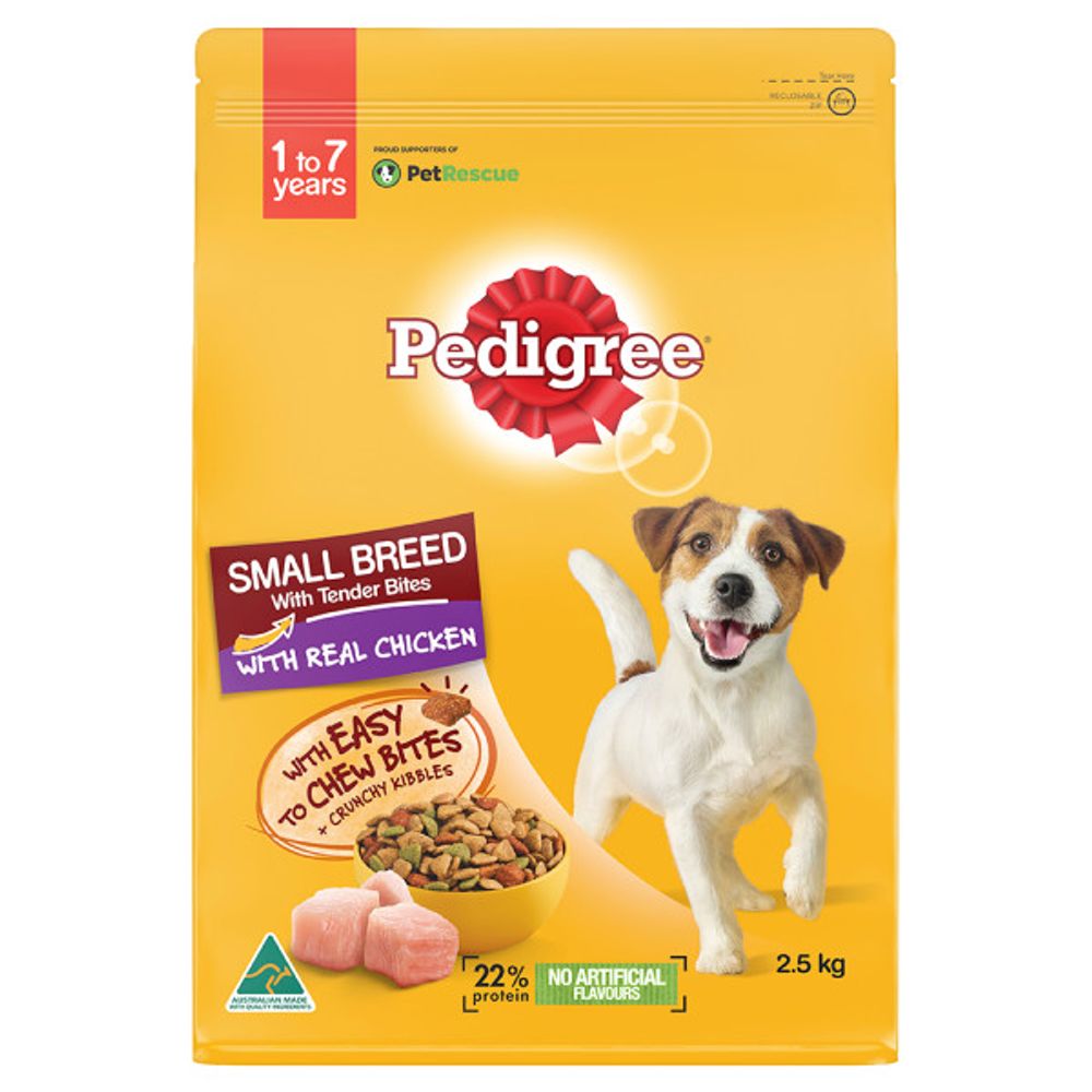 Pedigree Adult Small Breed Dry Dog Food with Real Chicken