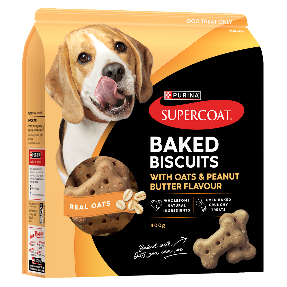 SUPERCOAT Baked Biscuits Peanut Butter & Oats Dog Treats