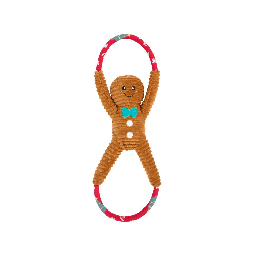 Zippy Paws Christmas Ropetugz Gingerbread Man Dog Toy