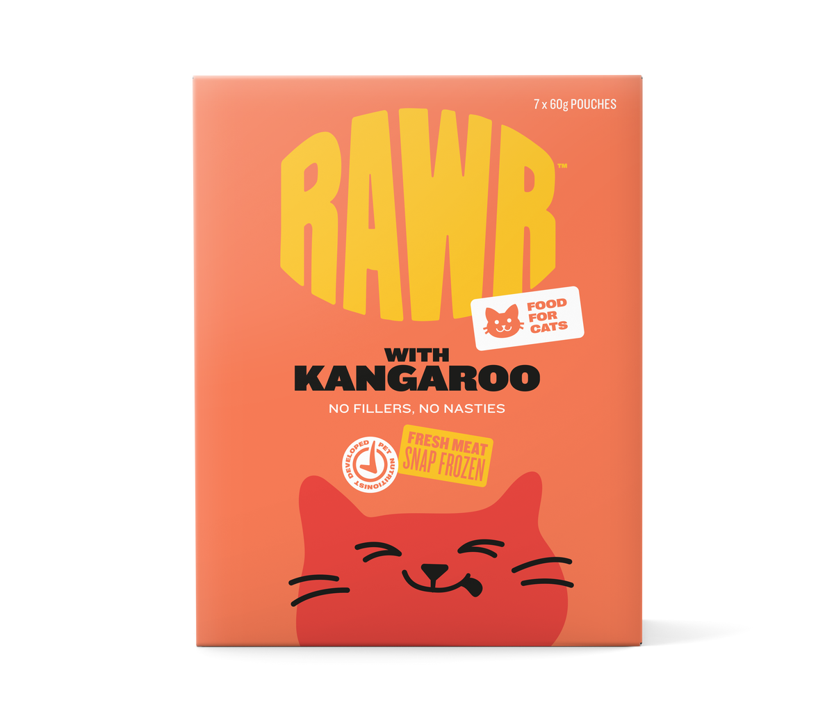 Rawr with Kangaroo for Cats 7 x 60g carton, front of pack