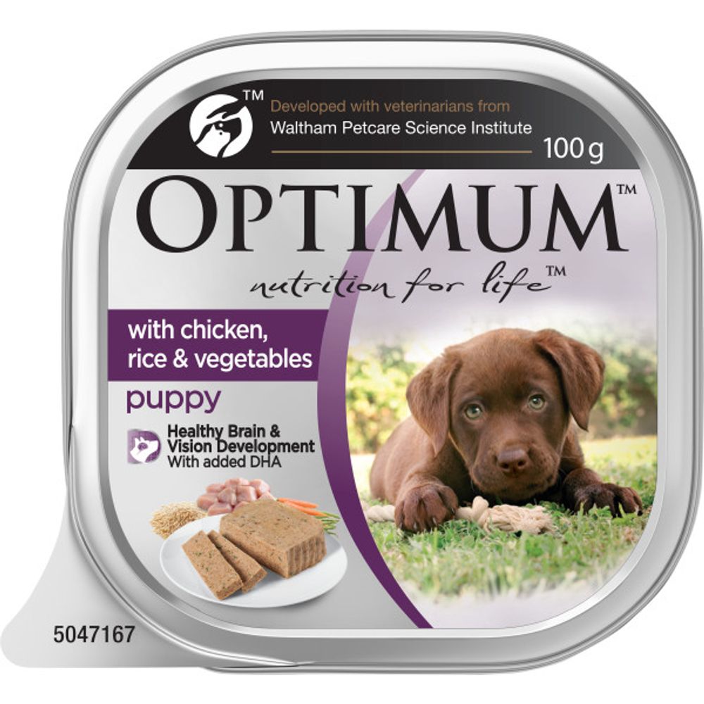OPTIMUM Puppy Chicken, Rice & Vegetables Wet Dog Food