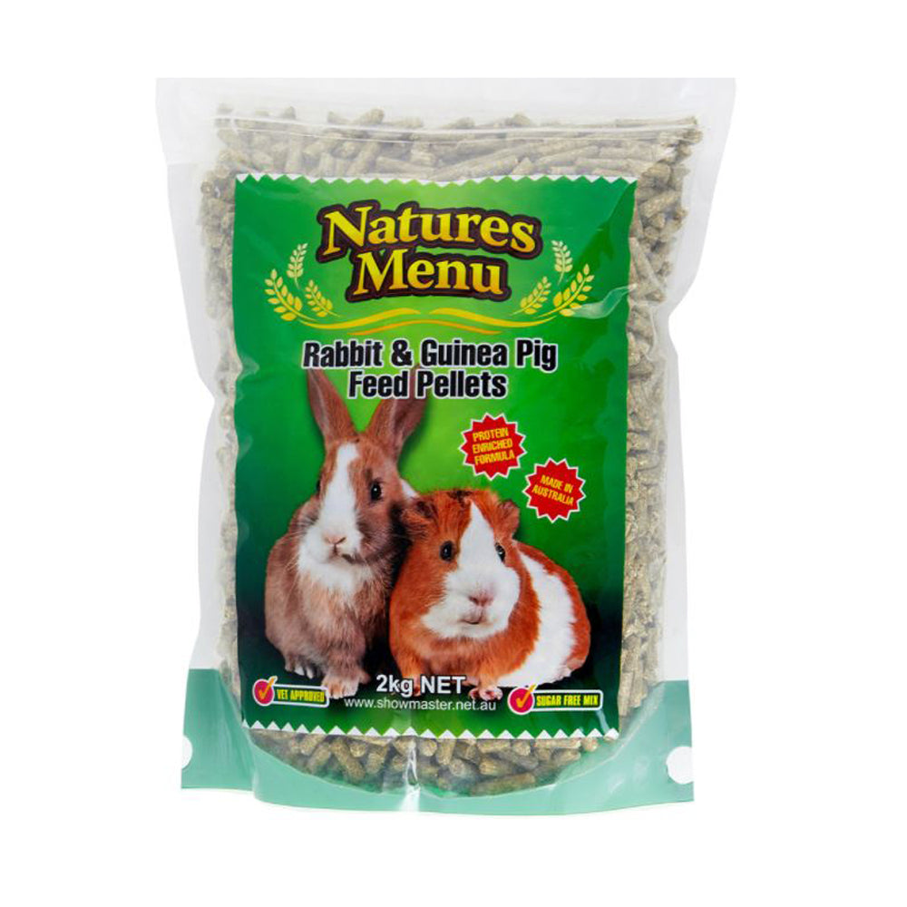 Natures Menu rabbit and guinea pig pellets bag, front of pack