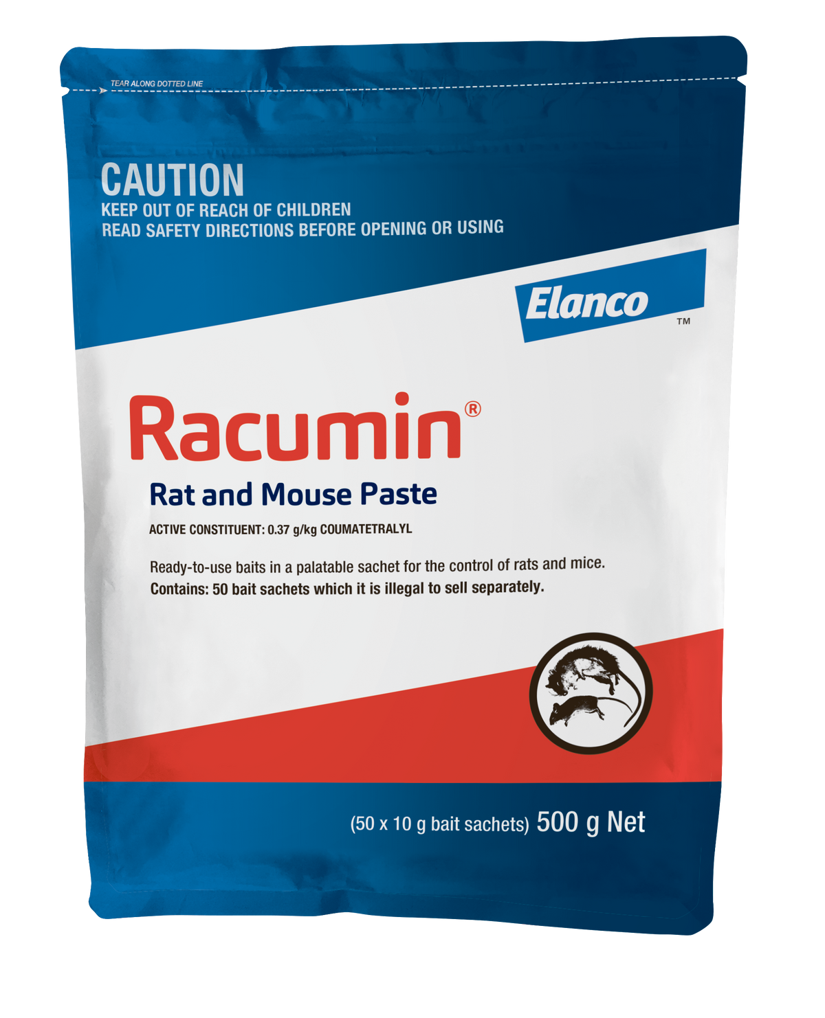 Racumin Paste Rodenticide 500g product packaging