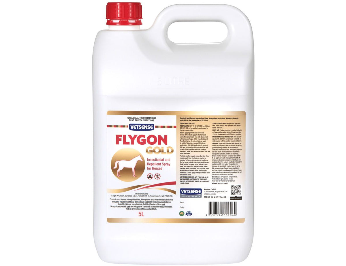 Vetsense Flygon Gold Insect Repellent for Horses 5L pack