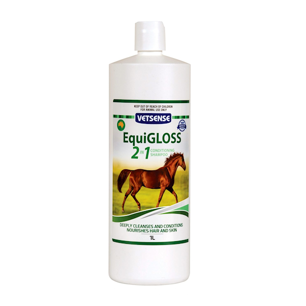 Vetsense EquiGloss 2 in 1 Shampoo & Conditioner for Horses 1L pack