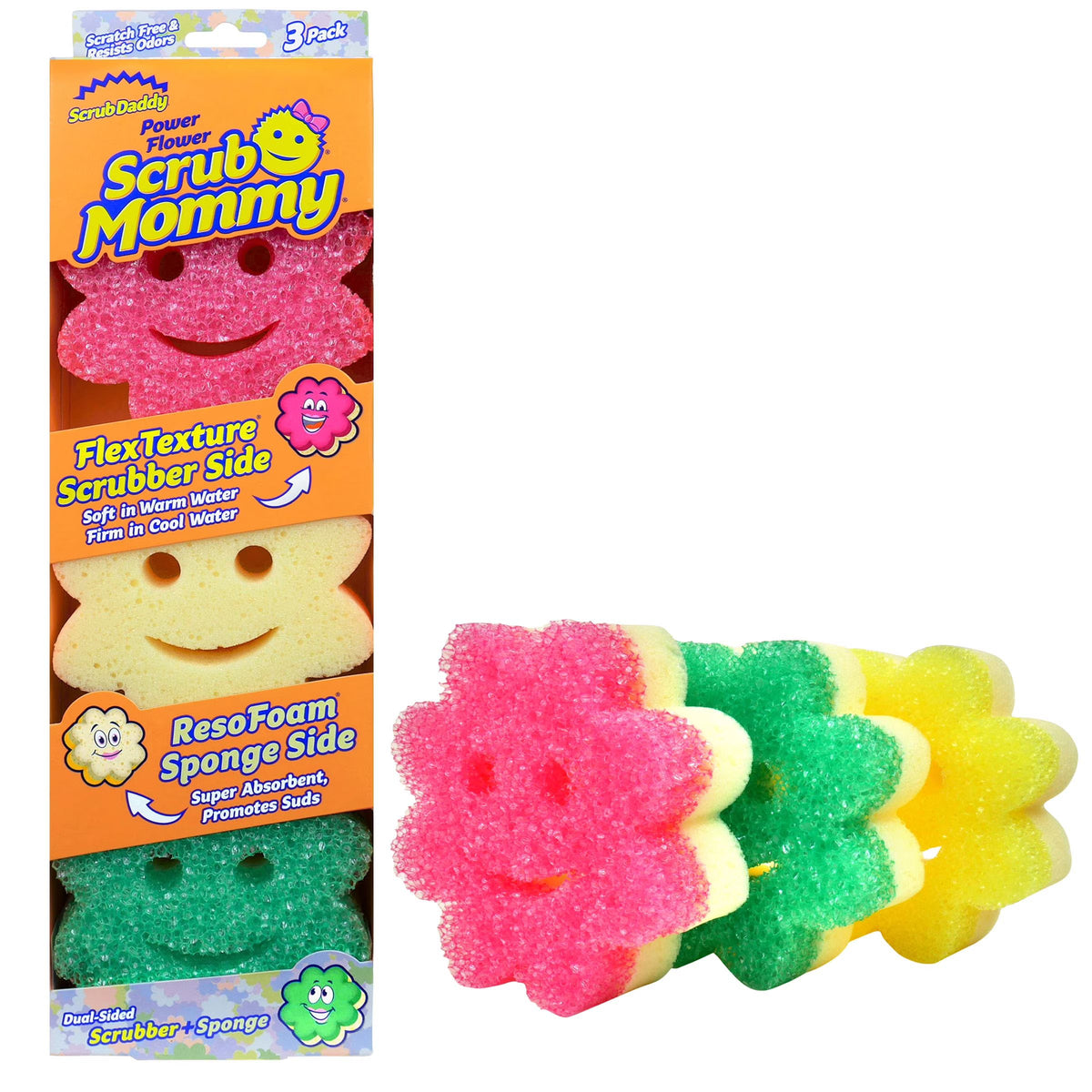 Scrub Mommy Power Flower cleaning sponge 3 pack