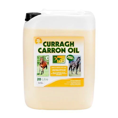 TRM Curragh Carron Oil omega 3 and 6 coat supplement for horses, 20 litre drum