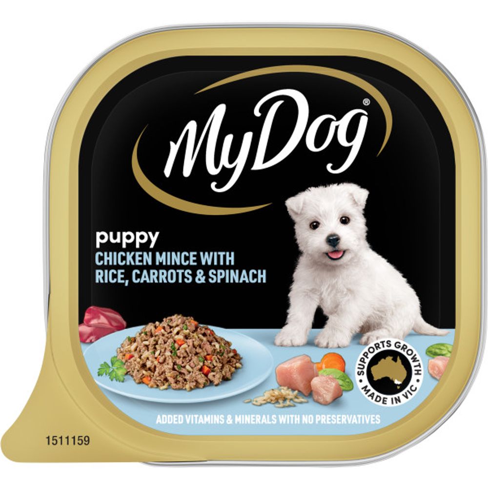 My Dog Puppy Mince Chicken, Rice, Carrot & Spinach Wet Dog Food