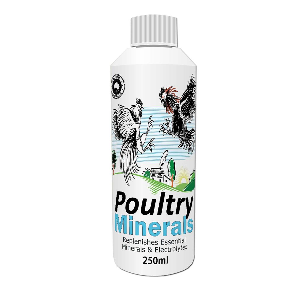 Animal Wellbeing Poultry Minerals 250ml bottle | PeekAPaw Pet Supplies