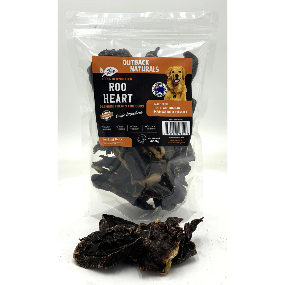 Loving Pets Roo Heart Dog Treats - 400g | PeekAPaw Pet Supplies