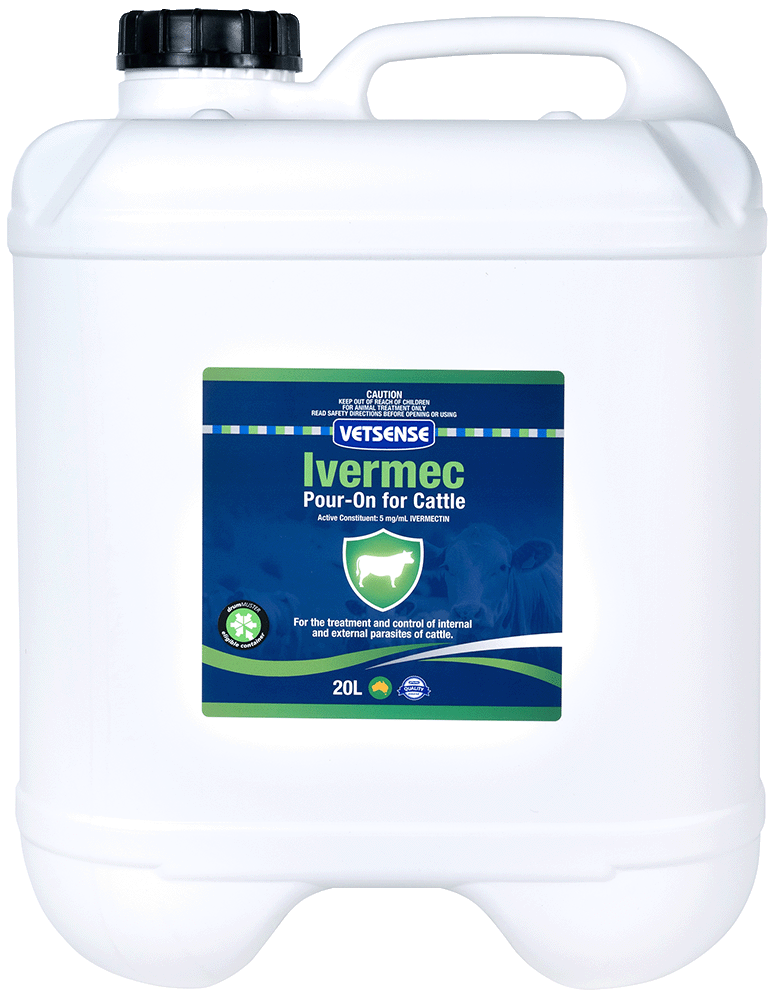 Vetsense Ivermec Pour-On for Cattle 20L pack