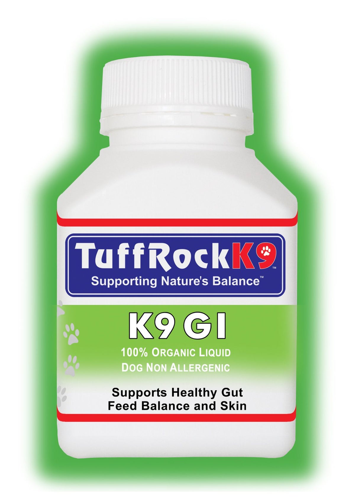 TuffRock K9 GI gastro intestinal liquid for dogs, front of bottle