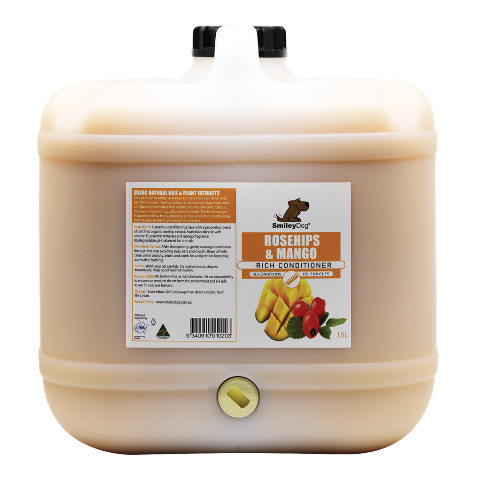Smiley Dog Rosehips & Mango Organic Conditioner - 15L | PeekAPaw Pet Supplies