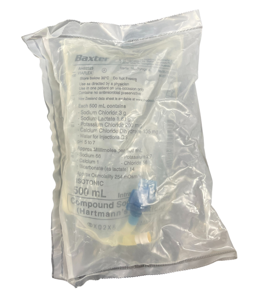 Baxter Viaflex Hartmann's (compound sodium lactate) 500mL IV bag AHB2323