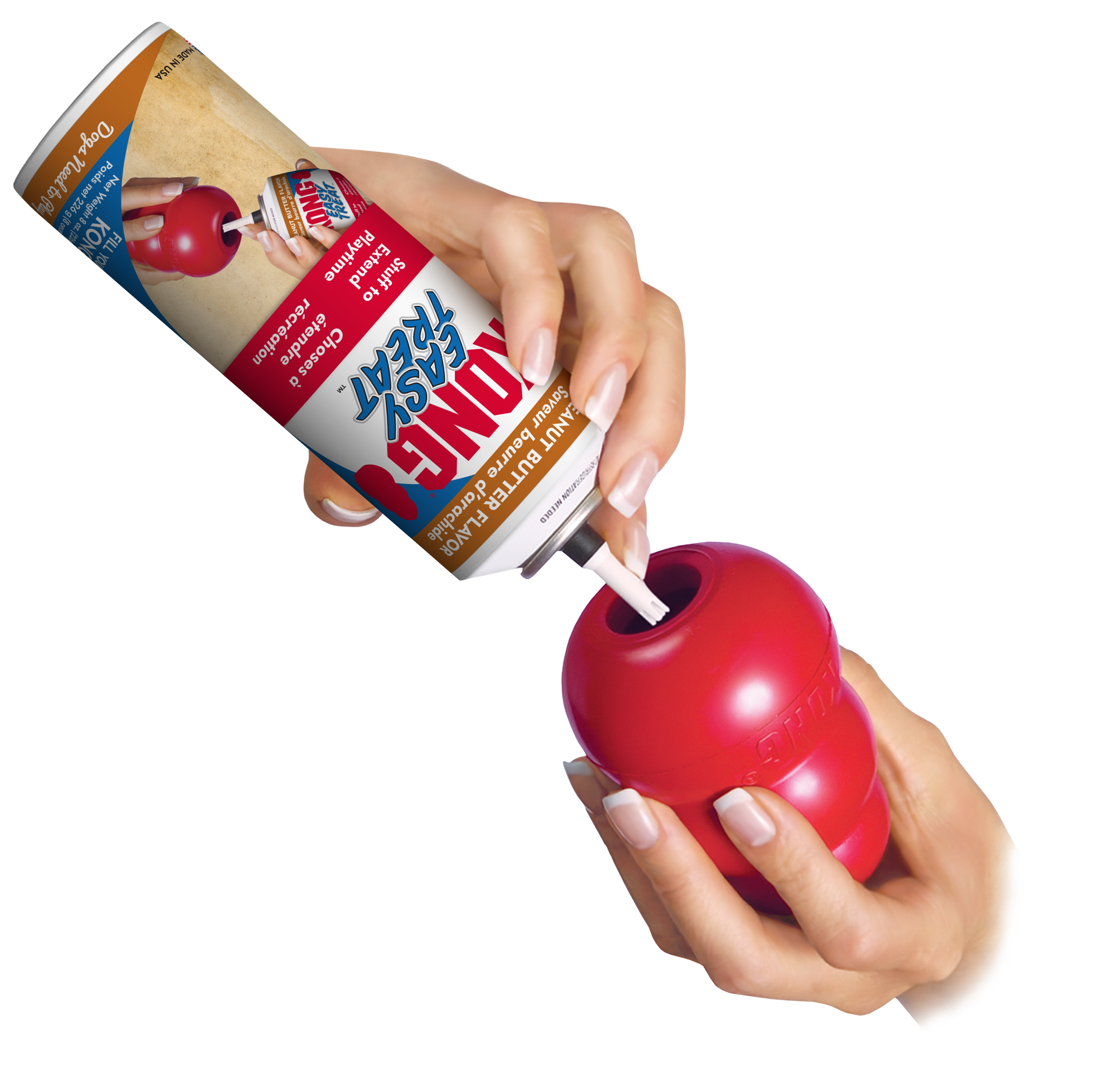 Infographic showing the features of KONG Dog Easy Treat Peanut Butter