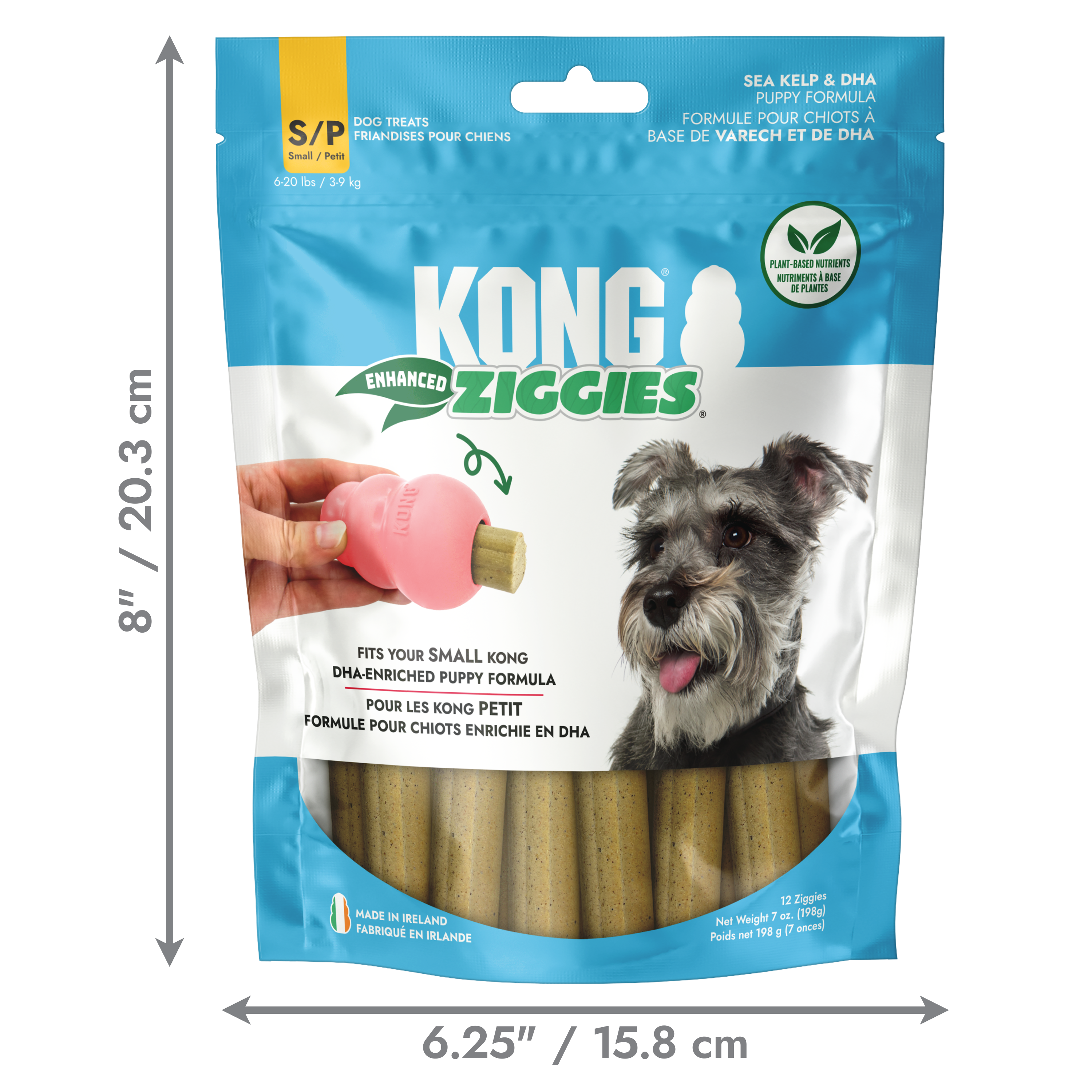 KONG Dog Treats Ziggies Enhanced Puppy in its retail pack