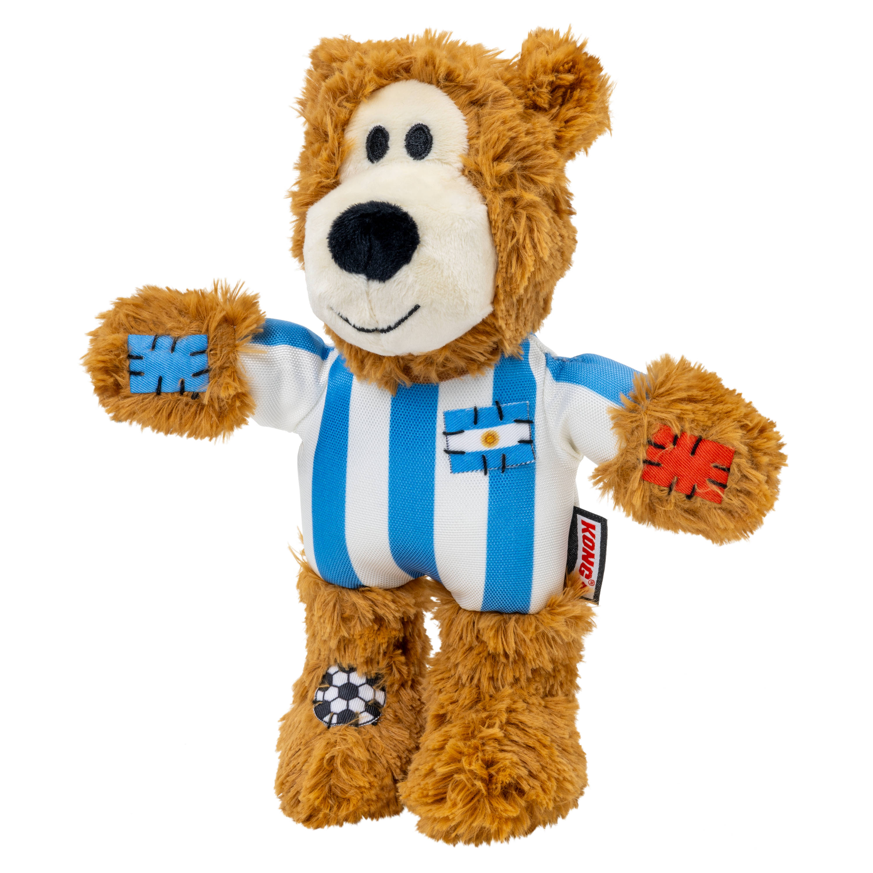 KONG Dog Toys Wild Knots Sport Bear Argentina photographed against a white background