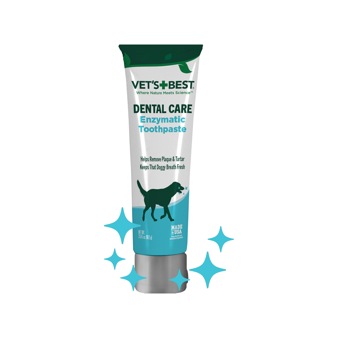 Vet's Best Enzymatic Dog Toothpaste 99g, front of the carton and tube